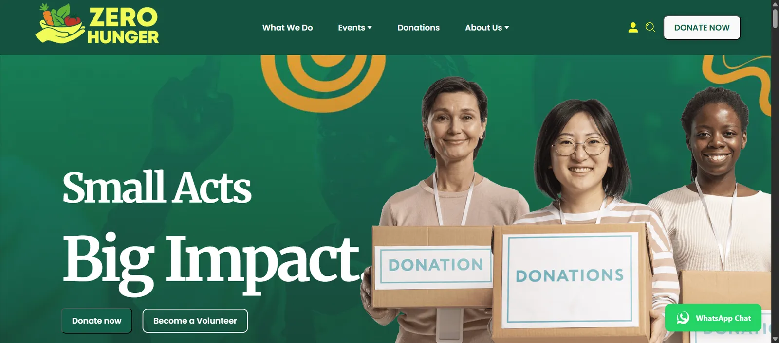 Zero Hunger Website Home View